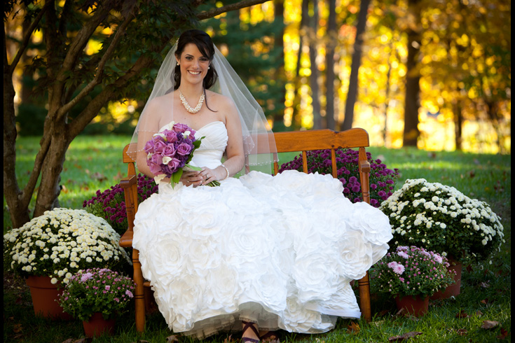 bride with flowers