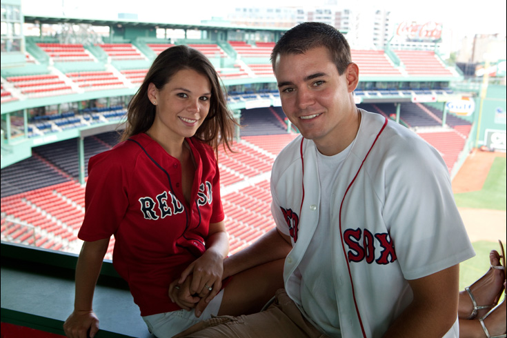 engagement photos Fenway Park Boston